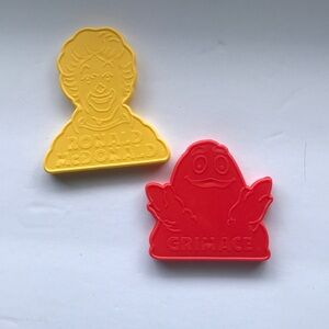 McDonald's Vintage 80 Grimace Ronald McDonald Playdough Plastic Cookie Cutter
